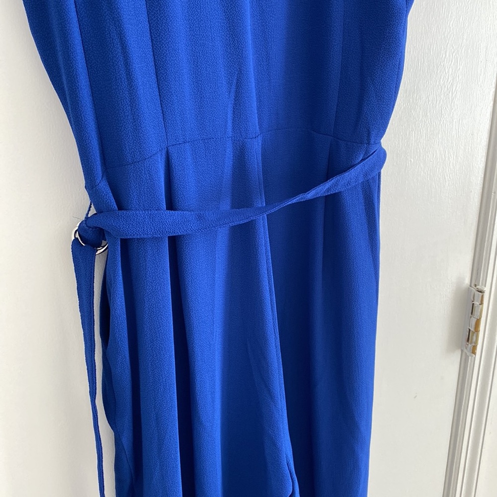MICHAEL Michael Kors Twilight Blue D Ring Belt Cropped Pant Jumpsuit - Picture 11 of 16